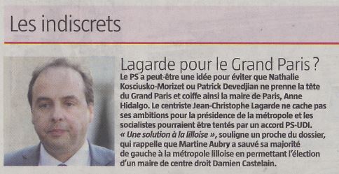 JDD 21 juin - JC Lagarde - Grand Paris- UDI