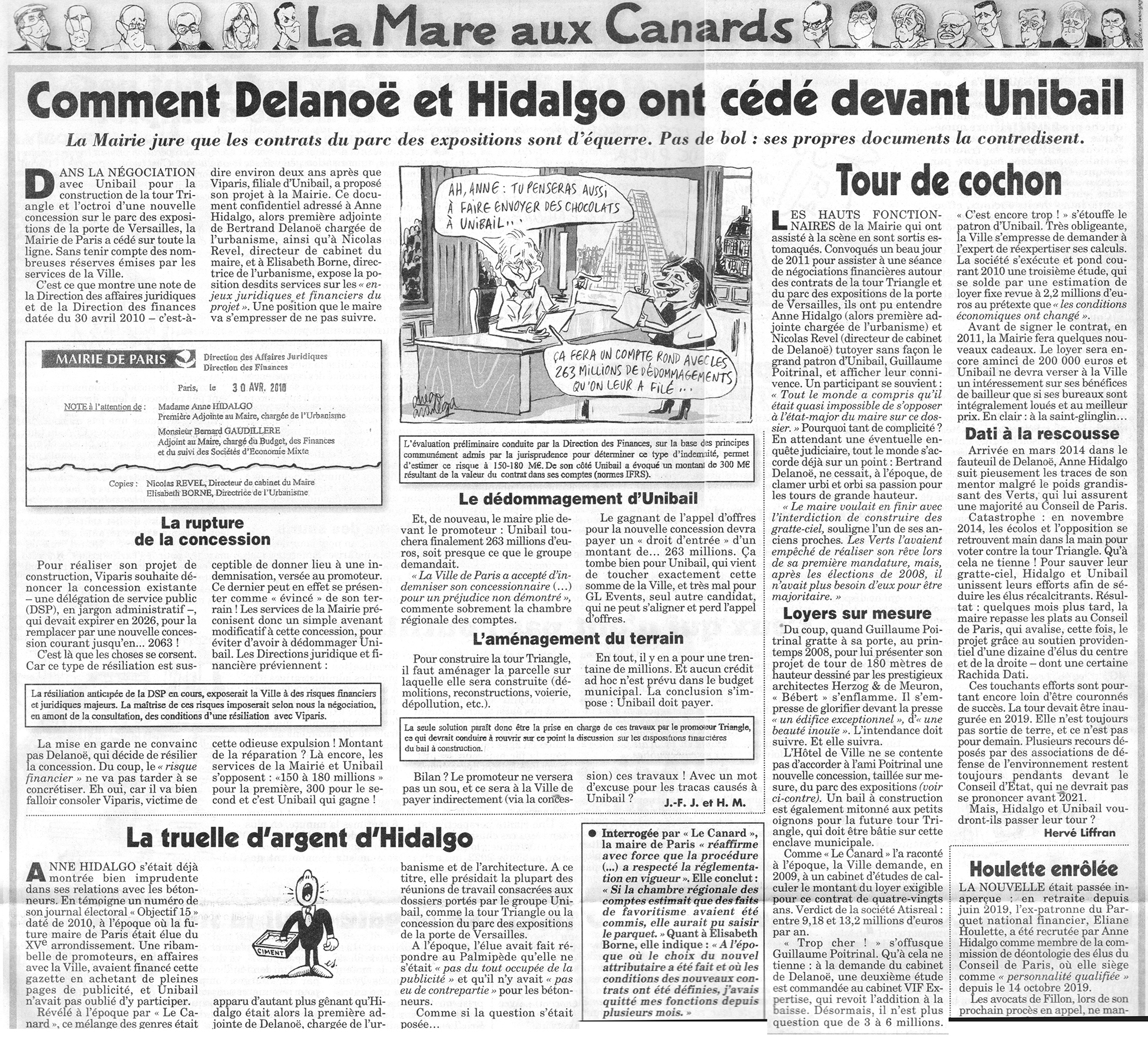 Tour Triangle - Canard Enchainé 5 aout 2020