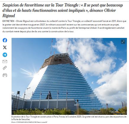 tour triangle - suspicion de favoritisme - implication d'élus